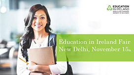 Meet the Irish universities & colleges at the Education in Ireland fair in New Delhi on November 15th